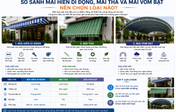 SO SÁNH MÁI HIÊN DI ĐỘNG, MÁI THẢ VÀ MÁI VÒM BẠT – NÊN CHỌN LOẠI NÀO?