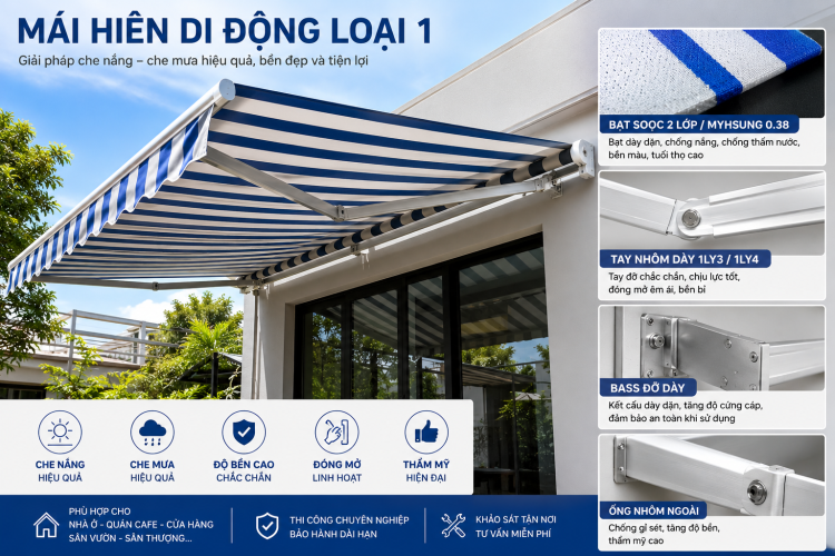MÁI HIÊN DI ĐỘNG LOẠI 1 