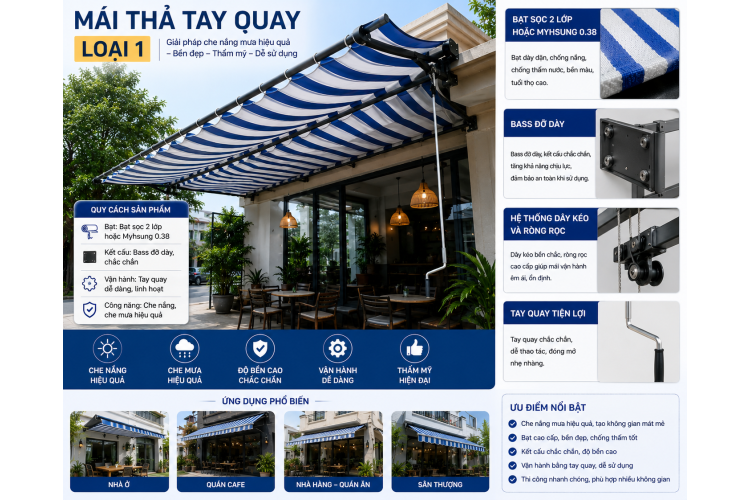 MÁI THẢ TAY QUAY LOẠI 1