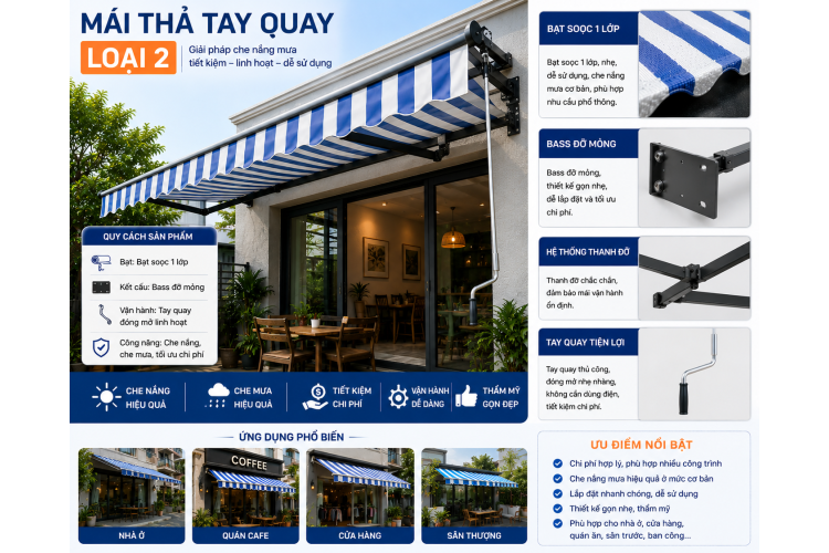 MÁI THẢ TAY QUAY LOẠI 2 